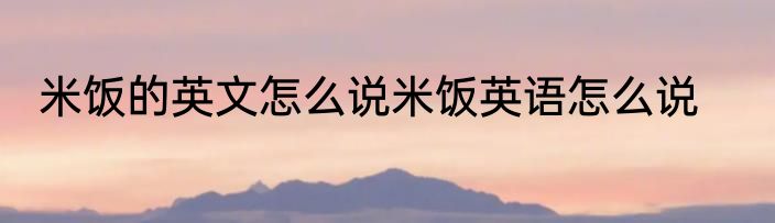 米饭的英文怎么说米饭英语怎么说