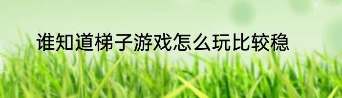 谁知道梯子游戏怎么玩比较稳