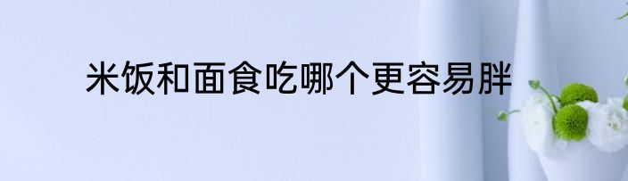 米饭和面食吃哪个更容易胖