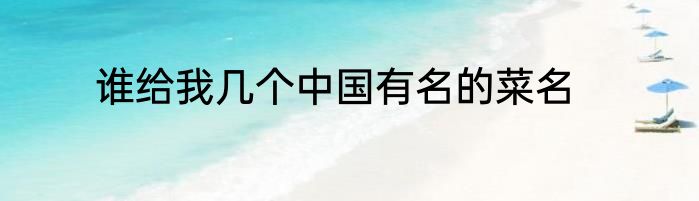 谁给我几个中国有名的菜名