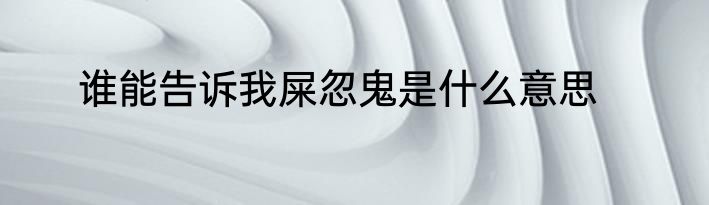 谁能告诉我屎忽鬼是什么意思
