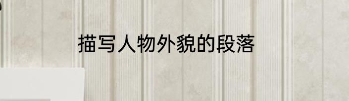 描写人物外貌的段落