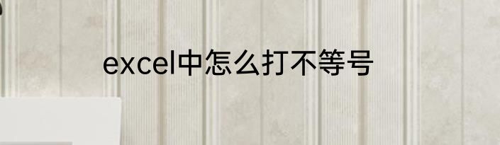excel中怎么打不等号