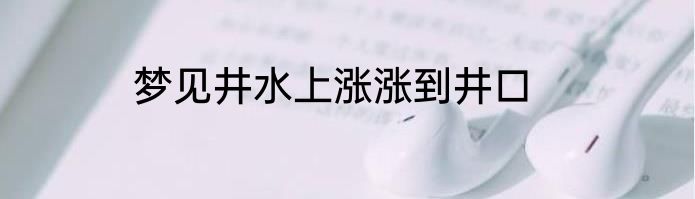 梦见井水上涨涨到井口