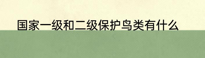 国家一级和二级保护鸟类有什么