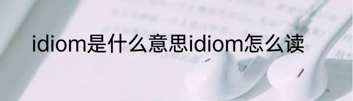 idiom是什么意思idiom怎么读