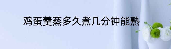 鸡蛋羹蒸多久煮几分钟能熟