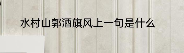 水村山郭酒旗风上一句是什么