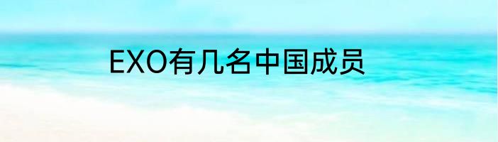 EXO有几名中国成员