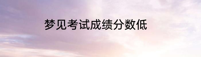 梦见考试成绩分数低
