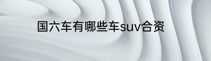 国六车有哪些车suv合资