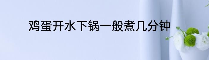 鸡蛋开水下锅一般煮几分钟