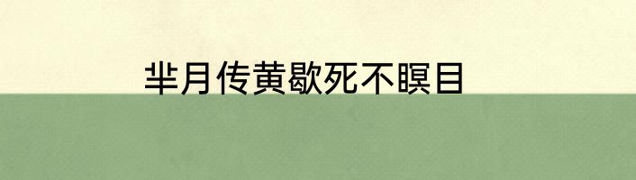 芈月传黄歇死不瞑目