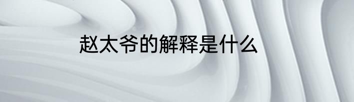 赵太爷的解释是什么