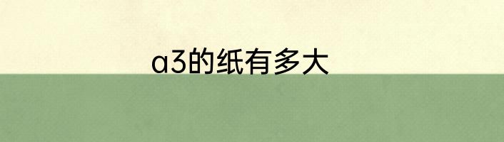 a3的纸有多大