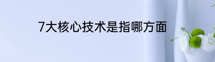 7大核心技术是指哪方面