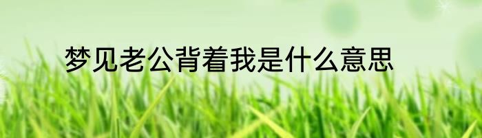 梦见老公背着我是什么意思