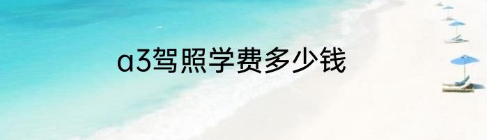 a3驾照学费多少钱