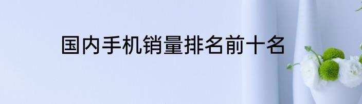 国内手机销量排名前十名