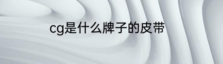 cg是什么牌子的皮带