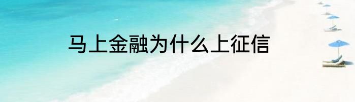 马上金融为什么上征信