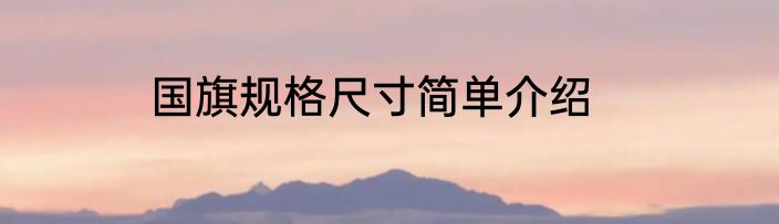 国旗规格尺寸简单介绍