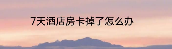 7天酒店房卡掉了怎么办