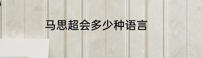 马思超会多少种语言