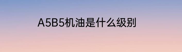A5B5机油是什么级别