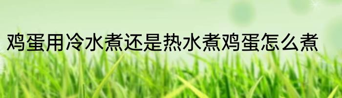 鸡蛋用冷水煮还是热水煮鸡蛋怎么煮