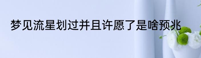 梦见流星划过并且许愿了是啥预兆