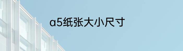 a5纸张大小尺寸