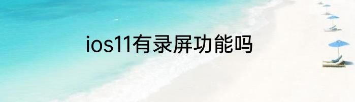 ios11有录屏功能吗