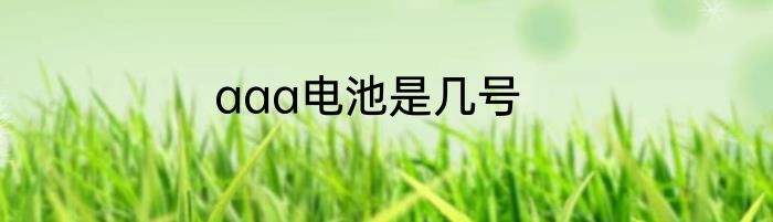 aaa电池是几号