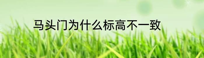 马头门为什么标高不一致