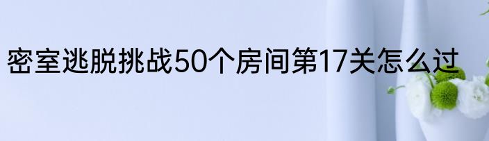 密室逃脱挑战50个房间第17关怎么过