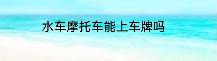 水车摩托车能上车牌吗