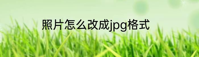 照片怎么改成jpg格式