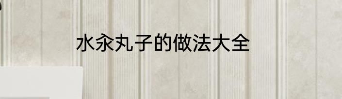 水汆丸子的做法大全