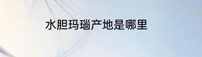 水胆玛瑙产地是哪里