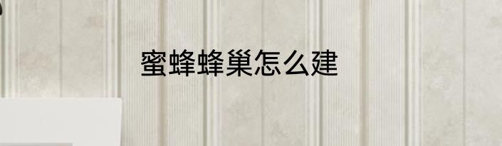 蜜蜂蜂巢怎么建