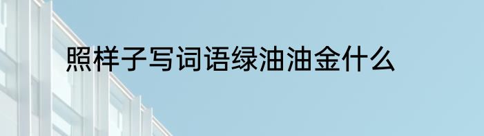 照样子写词语绿油油金什么