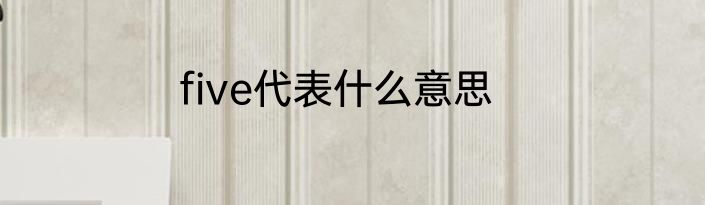 five代表什么意思