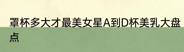 罩杯多大才最美女星A到D杯美乳大盘点