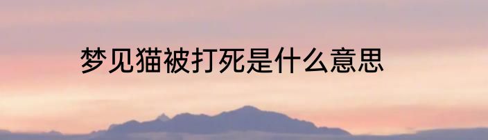 梦见猫被打死是什么意思