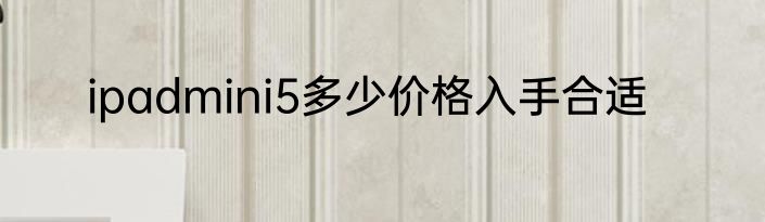 ipadmini5多少价格入手合适