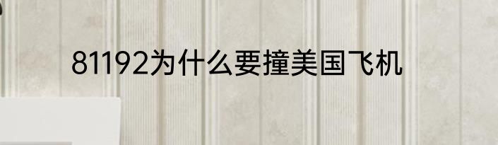 81192为什么要撞美国飞机