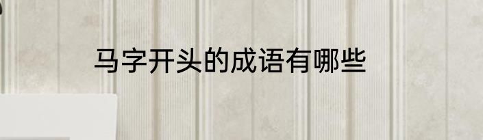 马字开头的成语有哪些