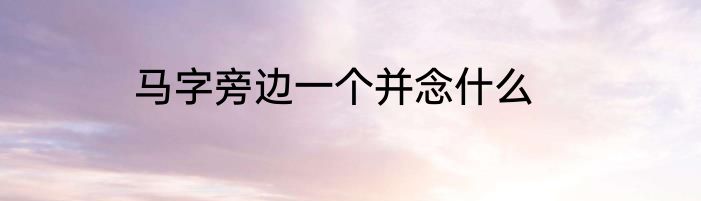 马字旁边一个并念什么
