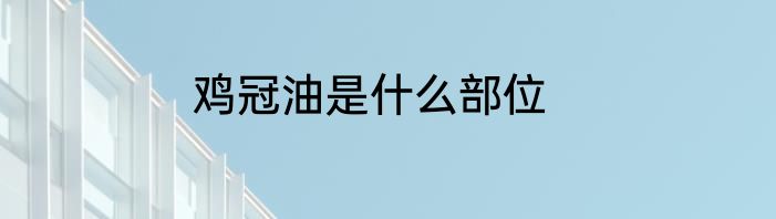 鸡冠油是什么部位